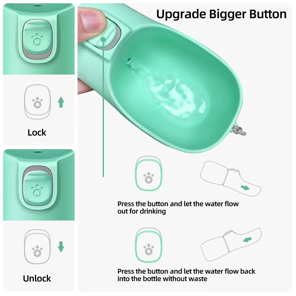 Portable Dog Water Bottle - Leakproof Travel Feeder